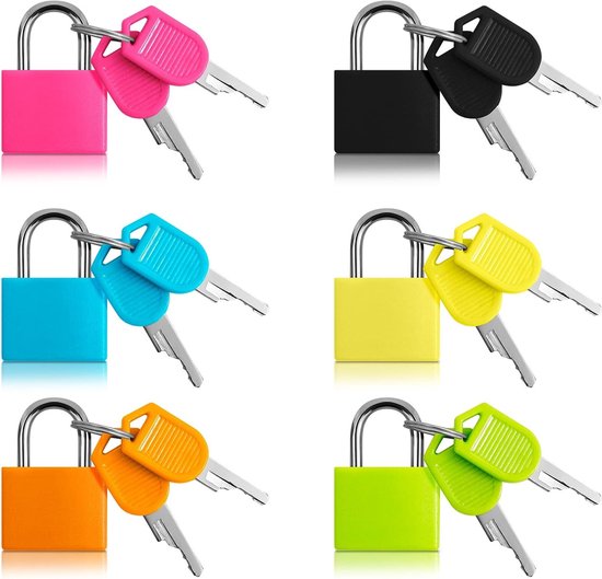 Set Mit 6 Farbenfrohen Kofferschlössern Inklusive Schlüsseln Für Koffer, Taschen Und Notizbücher – Sicher Und Kompakt