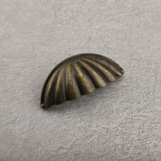Griff – Schrankgriff – Küchenschrankgriff – Möbelgriff – Kleiner Griff – 6-teilig – Inkl. Befestigungsschrauben – Vintage – Bronze – Muschelform