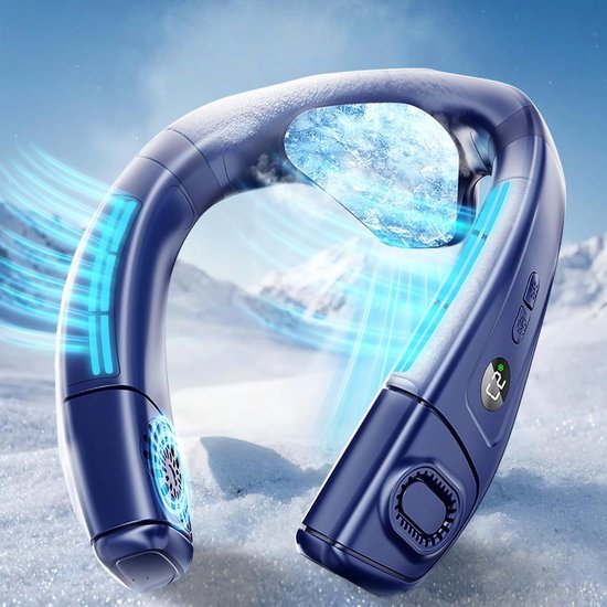 Tragbarer Nackenventilator Mit Großem Kühlkörper, Kleiner, Leiser Nackenventilator, 6000-mah-akku, 360°-rückenluftstrom, Geeignet Fürs Büro