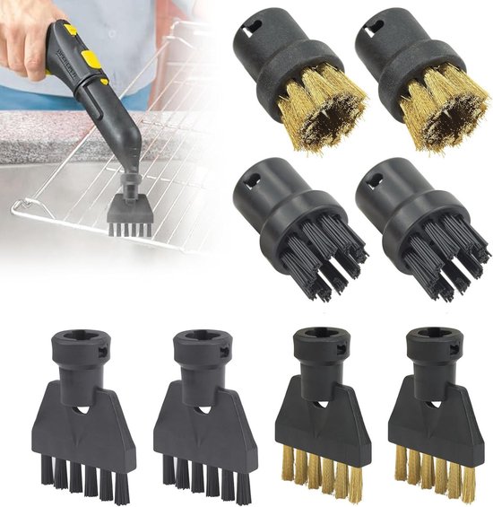 Set Mit 8 Dampfreinigern, Leistungsstarker Reinigungsbürste, Rundbürste, Düse Und Powerdüsen Für Die Reinigung Von Küchenmöbeln Und Im Haushalt
