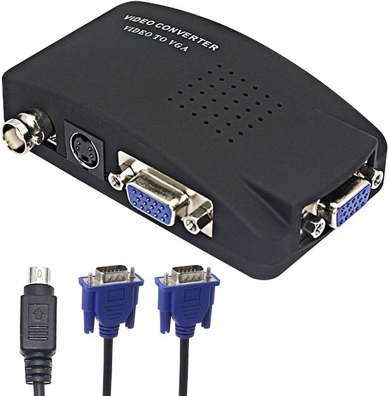 Bnc-zu-vga-konverter，adapter Mit Bnc- Und S-video-eingang Sowie Vga-ausgang. Geeignet Für Überwachungskameras，dvrs Und Fernseher