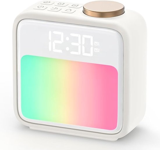 Digitaler Wecker Mit 2 Alarmen, 6 Naturgeräuschen, Lichtwecker Und Babyphone