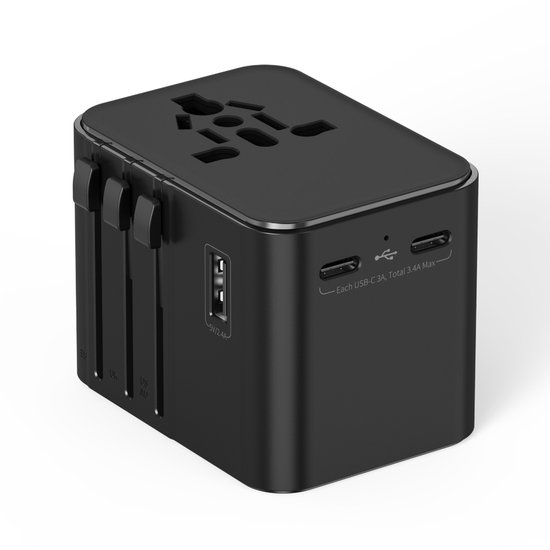 Universal-reiseadapter Mit 2 Usb-a- Und 2 Usb-c-anschlüssen，frankreich Nach Usa，universal-reisestecker