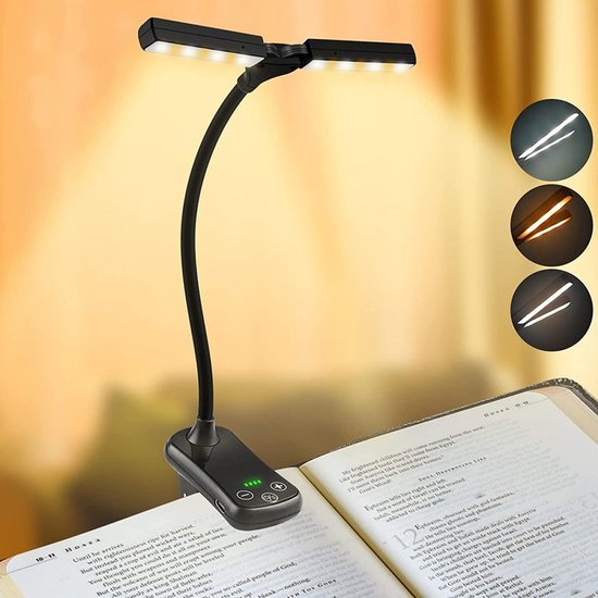 Leselampe Mit Buchklemme, Usb-wiederaufladbare Klemmlampe, Nachtleselampe