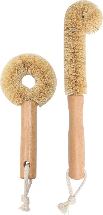 Stück Holzreinigungsbürsten，bürstenkopf Für Die Gründliche Reinigung Von Pfannen Und Flaschen，aus Kokosfaser Und Eichenholz