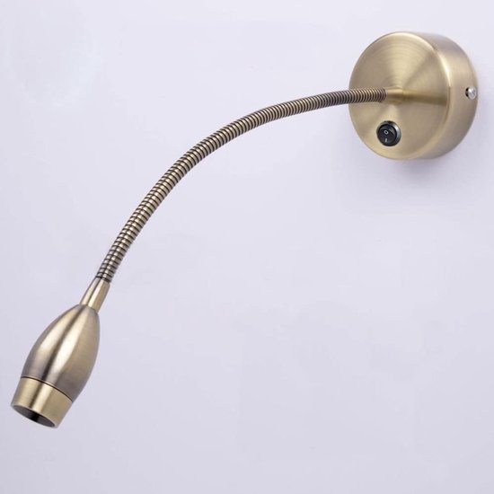 3-w-leselampe，3000 K Warmweiß，kupferfarbene Schwanenhals-wandleuchte，360° Flexible Nachttischlampe，1 Stück