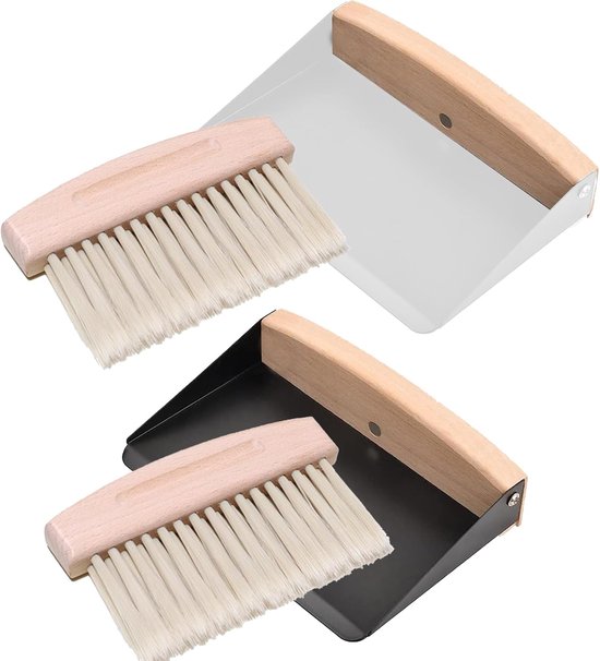 2-teiliges Tischbesen-set，bestehend Aus Tisch Und Kehrschaufel，holz-tischbesen，kleine Tischbürsten Zum Reinigen Von Tischen