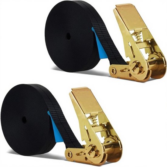 Dailygoods，2 Stück，10 M Länge，25 Mm Breite，tragfähigkeit Bis Zu 1000 Kg，polyester Mit Metallratsche，geeignet Für Motorrad/lkw
