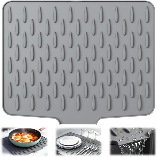 Dailygoods – Rutschfeste Abtropfmatte – Silikon-trockenmatte – Hitzebeständiger Arbeitsplattenschutz – Faltbar – Schnelltrocknend – 40 X 32 Cm