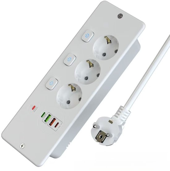 Ausziehbare Tischsteckdose，integrierte Steckdose Mit 4 Usb-anschlüssen，integrierte Steckdose Mit Usb-c-anschluss，schnellladefunktion，weiß