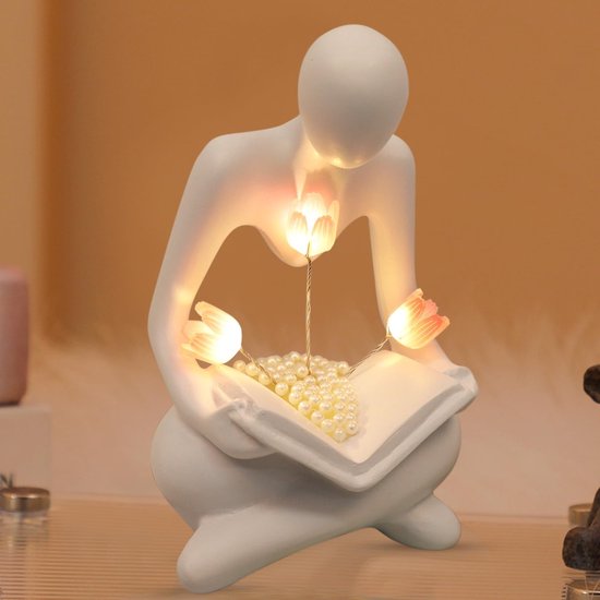 Dailygoods – Dekorative Tulpen – Led-lampe – Dekoration – Bücherregal