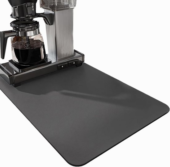 Große Spülmaschinenmatte Mit Rutschfester Unterseite，saugfähige Matte Für Geschirr Und Kaffeemaschine (dunkelgrau，60 X 40 Cm)