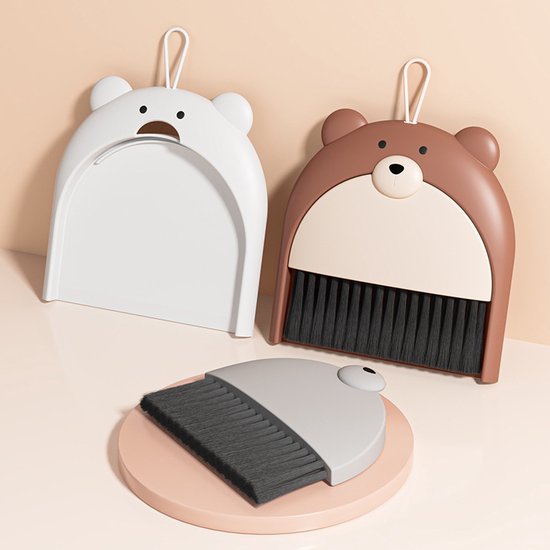 2er-set Mini-reinigungstücher Mit Niedlichem Bärenmotiv (weiß + Braun) – Kompakte Reinigungssets Für Schreibtisch, Tastatur Und Auto