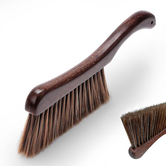 Holzreinigungsbürste Mit Gebogenem Griff Und Vier Borstenreihen – Weiche Bürste Für Sofa, Teppich Und Kleidung, 33,7 Cm