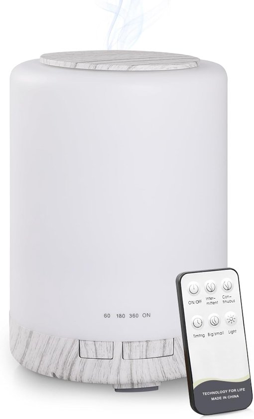 Aroma-diffusor 300 Ml Mit Fernbedienung Und 7 Led-farben - Ultraschall-luftbefeuchter Für Ätherische Öle