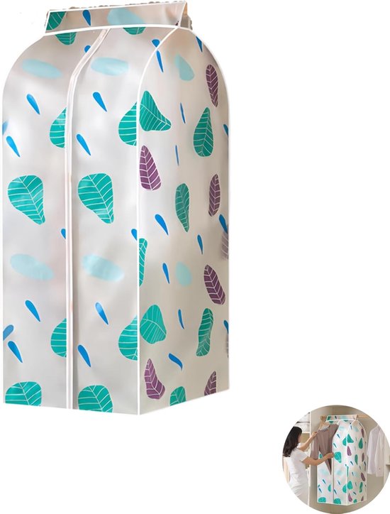 2 Große，durchscheinende Kleiderhüllen Aus Peva-gewebe，ideal Zum Aufhängen Von Kleidern，jacken Und Hosen. Mit Klettverschluss Und Reißverschluss