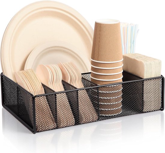 Pappteller-organizer Für Die Küche – Besteckkasten Mit 6 Fächern Für Grillabende, Picknicks Und Abendessen