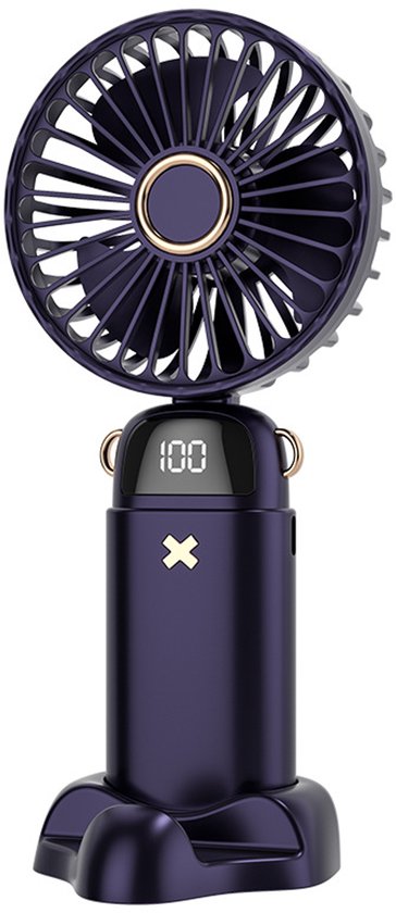 Usb-wiederaufladbarer Mini-taschenventilator Für Damen Und Herren, Für Drinnen Und Draußen, Faltbarer Tischventilator Mit Digitalanzeige