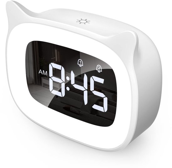 Dailygoods，digitaler Wecker Mit Licht，funkgesteuerter Wecker，18 Klingeltöne，5 Helligkeitsstufen