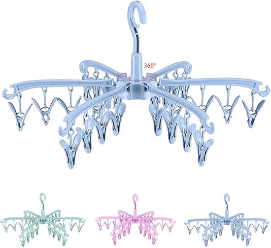 Dailygoods，kleiner Wäscheständer，24 Wäscheklammern，mehrfachclip-system，hochwertiger Pp-kunststoff