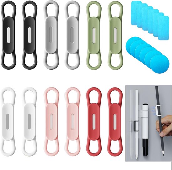 Magnetischer Stiftehalter (12 Stück) Für Kühlschränke，magnetischer Silikon-stiftehalter Für Spinde，schreibtische Und Klemmbretter (6 Farben)