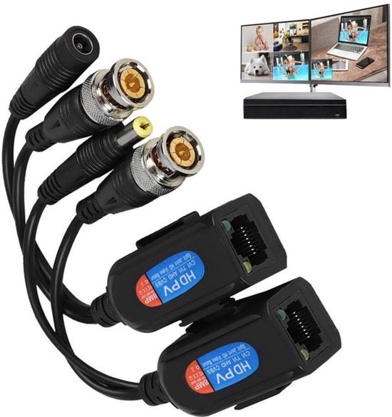 Passiver Audio-balun-transceiver Für Videoüberwachung, Passiver Video-balun, Bnc-zu-rj45-adapter Für Hdcvi, Hdtvi, Ahd Analog