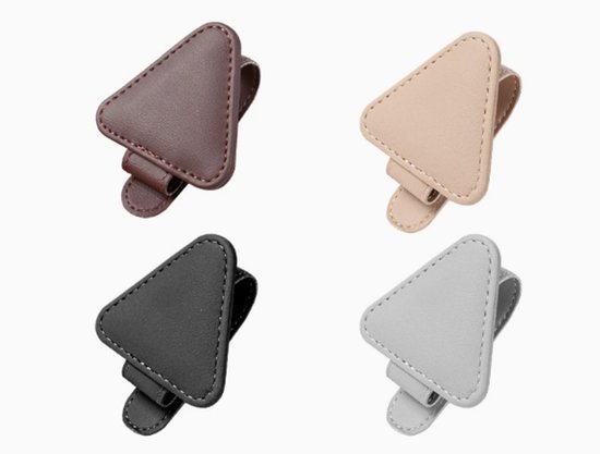 4er-set Magnetische Autobrillenhalter Aus Kunstleder In 4 Farben, Universeller, Kratzfester Clip Für Sonnenbrillen Und Karten, Dreieckiges Design