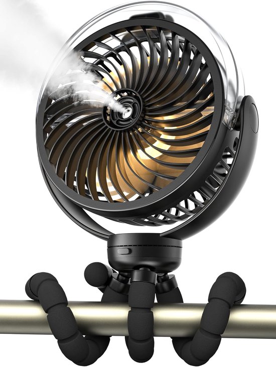 Tragbarer Sprühventilator Für Kinderwagen – Wiederaufladbar Und Um 360° Drehbar, Ideal Für Babys Und Reisen