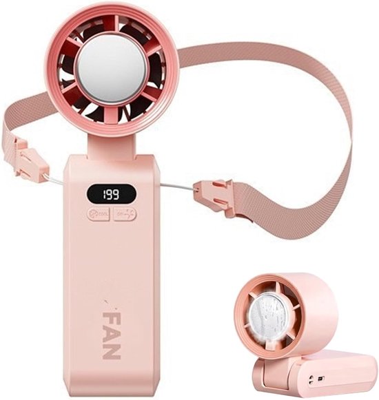 Tragbarer Ventilator，hochgeschwindigkeits-turboventilator Mit Digitalanzeige，lange Akkulaufzeit，faltbarer Persönlicher Ventilator Mit Tragegurt