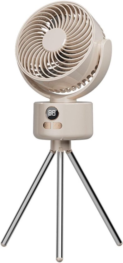 Wiederaufladbarer Campingventilator，mit Abnehmbarem Ständer，3 Geschwindigkeitsstufen，usb-ladeanschluss Und Stativgewinde，für Drinnen Und Draußen
