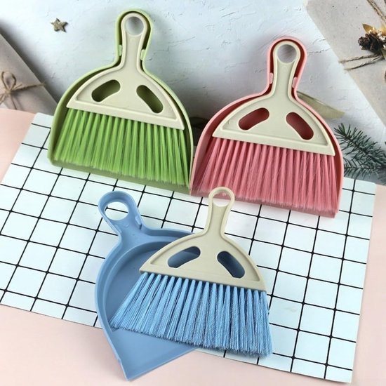 3er-set Farbenfroher Mini-kehrsets (blau, Grün, Rosa) – Kompakte Reinigungssets Für Schreibtisch, Küche Und Auto