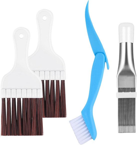 4-teiliges Set Aus Lamellenkämmen Und Bürste Zur Reinigung Von Kondensatoren Und Wärmetauschern