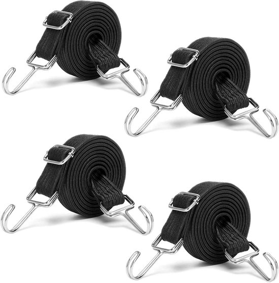 Verstellbarer Gepäckgurt Mit Haken, 4-teiliges Set Aus Elastischen Gurten