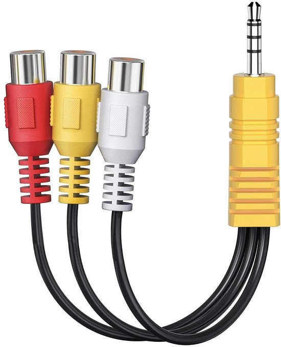 Av-adapterkabel 3,5 Mm Auf 3 Cinch-buchsen – 15 Cm – Audio-/video-splitter-adapter – Lcd-fernseher – Hdtv