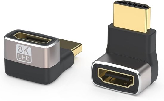 Set Mit 2 8k-hdmi-adaptern Mit 270°-winkel – Vergoldeter Hdmi-stecker Auf Buchse