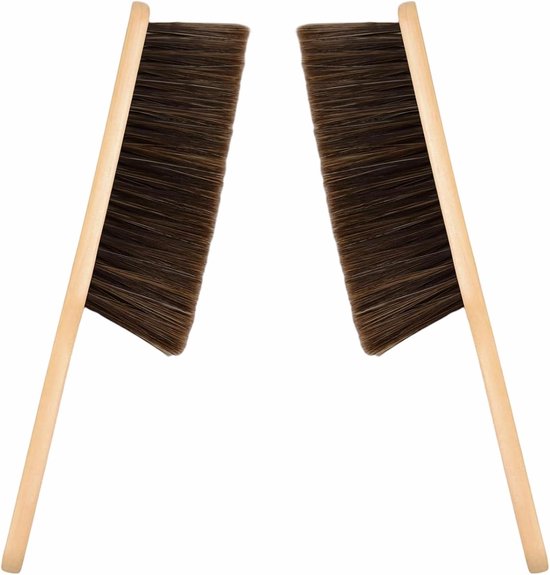 Set Mit 2 Holzreinigungsbürsten Mit Langen Borsten – Für Sofa, Teppich, Kleidung Und Möbel, Antistatisch, Naturholz