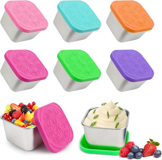 Stapelbare Edelstahl-snackdosen (180 Ml) Mit Auslaufsicherem Deckel