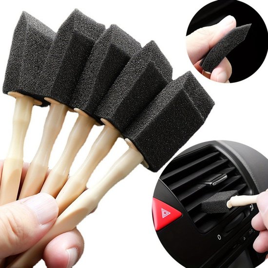 Set Mit 5 Autolüftungsschwammbürsten – Sanfte Reiniger Für Gitter, Knöpfe Und Innenraumritzen
