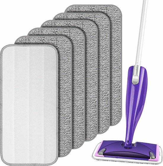 Wiederverwendbare Wischmopp-ersatzpads – 6 Mikrofaserpads Zur Bodenreinigung – Geeignet Für Hart- Und Laminatböden