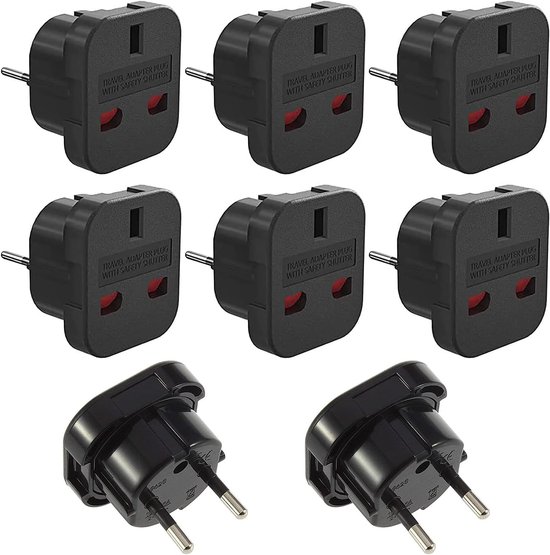8-teiliges Reiseadapter-set – Uk Auf Eu – Geeignet Für Europa