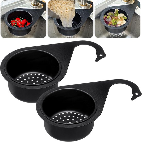 2-teiliger Edelstahl-spülbecken-siebkorb，440 Ml，multifunktionaler Hänge-spülbecken-siebkorb，wasserhahn-upgrade，22 X 9,9 X 5,8 Cm