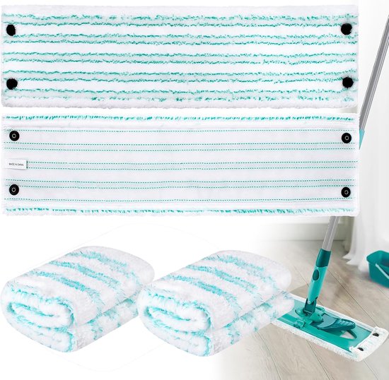 4 Bodentücher – Passend Für Clean Twist Xl Micro Duo – 49 X 15,5 Cm – Ohne Wischmoppkopf – Nass- Und Trockenmopp – Mikrofasertücher – Türkis