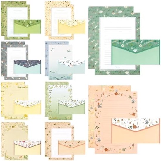 Briefpapier- Und Umschlagset – 90-teilig – 60 A5-briefpapiere Mit 30 Umschlägen In 10 Floralen Designs – Ideal Für Einladungen Und Grußkarten