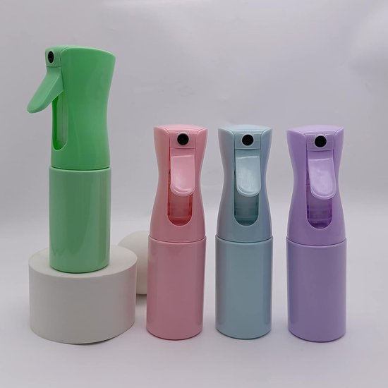 Set Mit 4 Pastellfarbenen 200-ml-sprühflaschen Mit Kontinuierlichem Nebel In Grün，rosa，hellblau Und Lavendelviolett