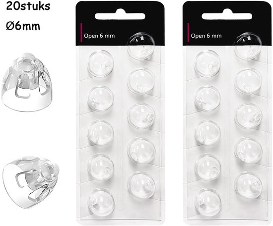 20 Stück – Ohrstöpsel Für Hörgeräte – Passend Für Minifit – Offene Belüftung, 6 Mm – Silikon – Ersatz-ohrstöpsel – Hörgerätezubehör
