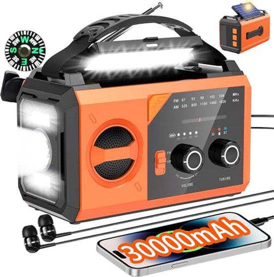 Tragbares Notfallradio Mit Ladefunktion – 8-in-1 Am/fm-solarradio Mit Powerbank Und Beleuchtung