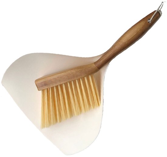 Mini-kehrset Mit Bambusgriff (29 X 18 Cm) – Natürliches Reinigungsset Für Schreibtisch, Küche Und Haustierkorb
