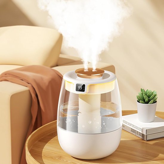 Luftbefeuchter Fürs Schlafzimmer，2-liter-luftbefeuchter Mit Leiser Kaltnebelfunktion，zwei Sprühköpfe Für Zwei Verschiedene Wassernebelarten