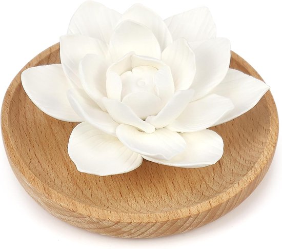 Duftöl-diffusor Mit Duftstein，mini-diffusor-set Mit Lotusblume Und Räucherbox Aus Holz Für Schlafzimmer，spa Und Badezimmer