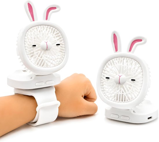 Tragbarer Ventilator Mit Handschlaufe，usb-aufladbar，mit Led-beleuchtung Und 3 Geschwindigkeitsstufen，für Drinnen Und Draußen (weiß)